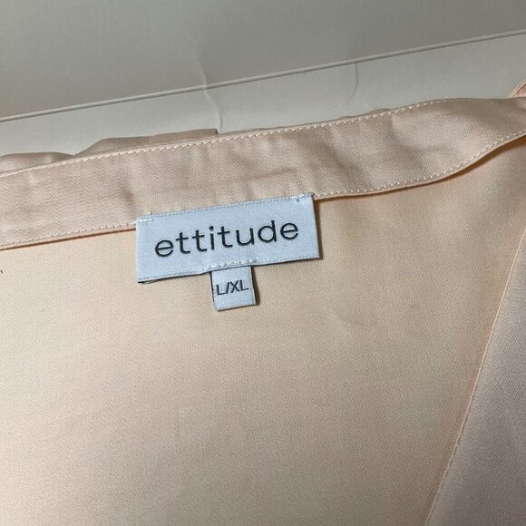 Ettitude luxury Sateen Short Sleeve Shirt Bamboo Oat L/XL cropped - Picture 5 of 5